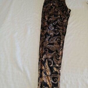 Stretch velvet and spandex leggings with paisley pattern Small